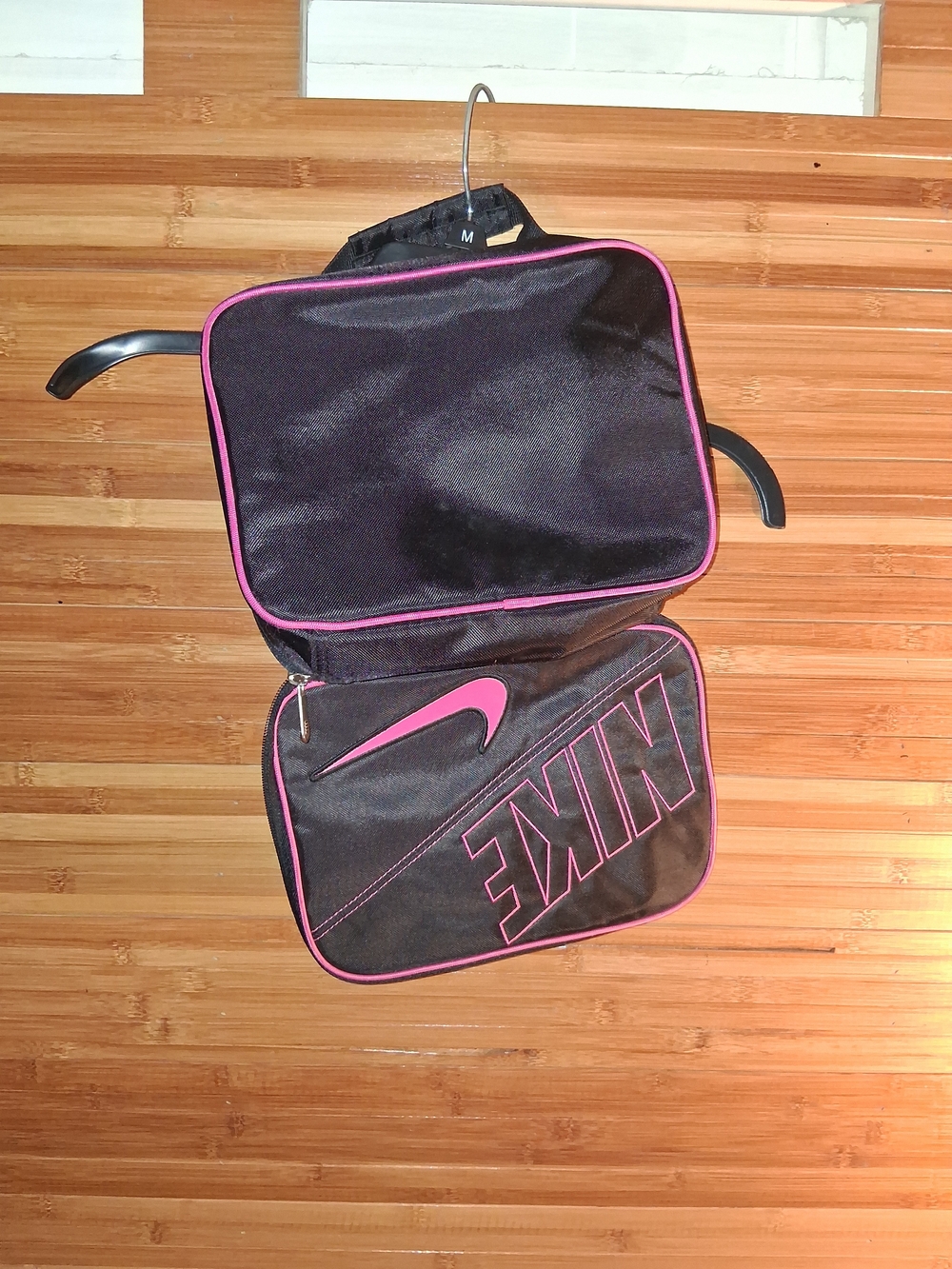 Nike Black and Pink Hanging Cosmetic Organizer